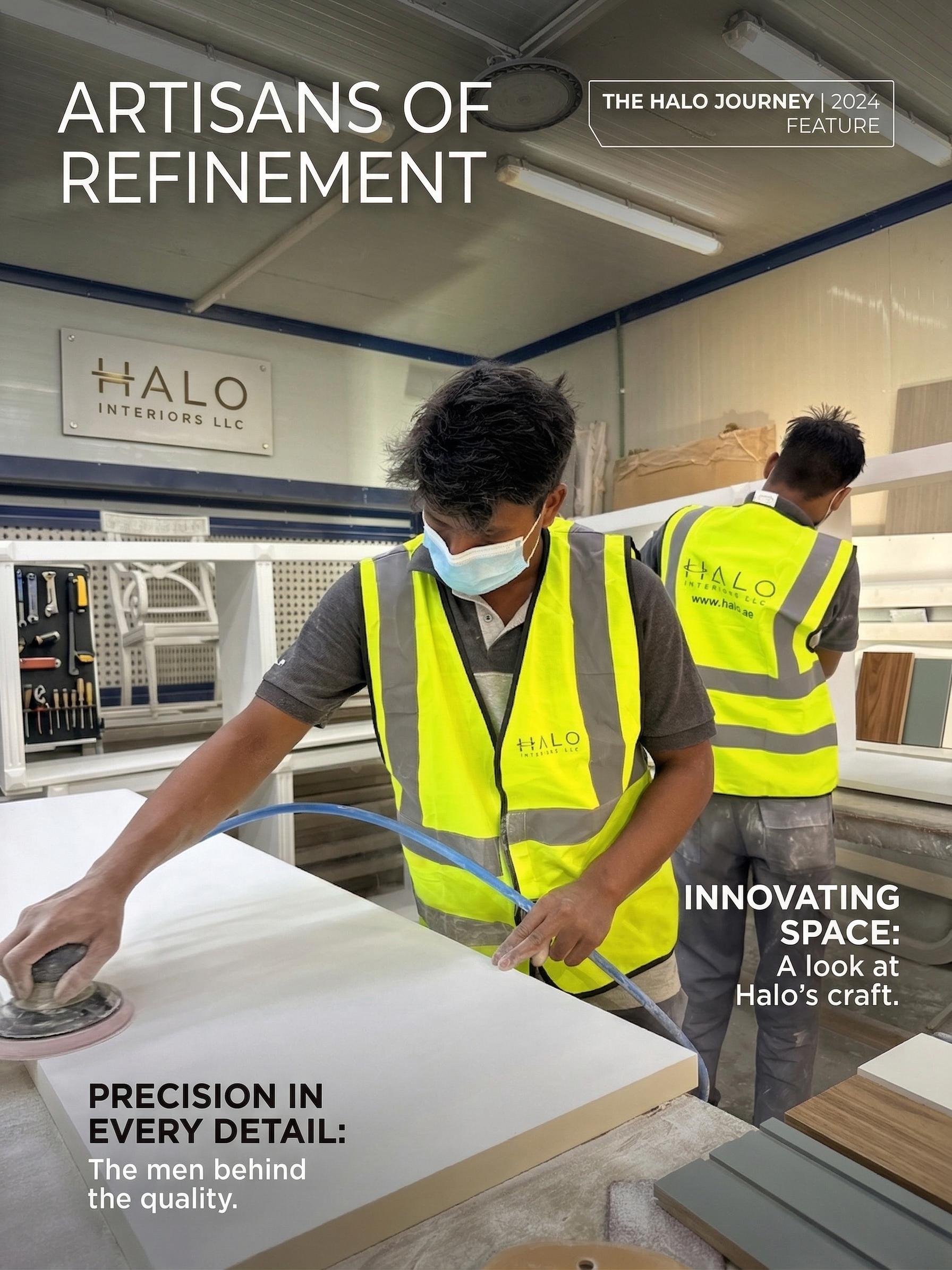 Halo joinery craftsmen at work in Al Quoz factory Dubai