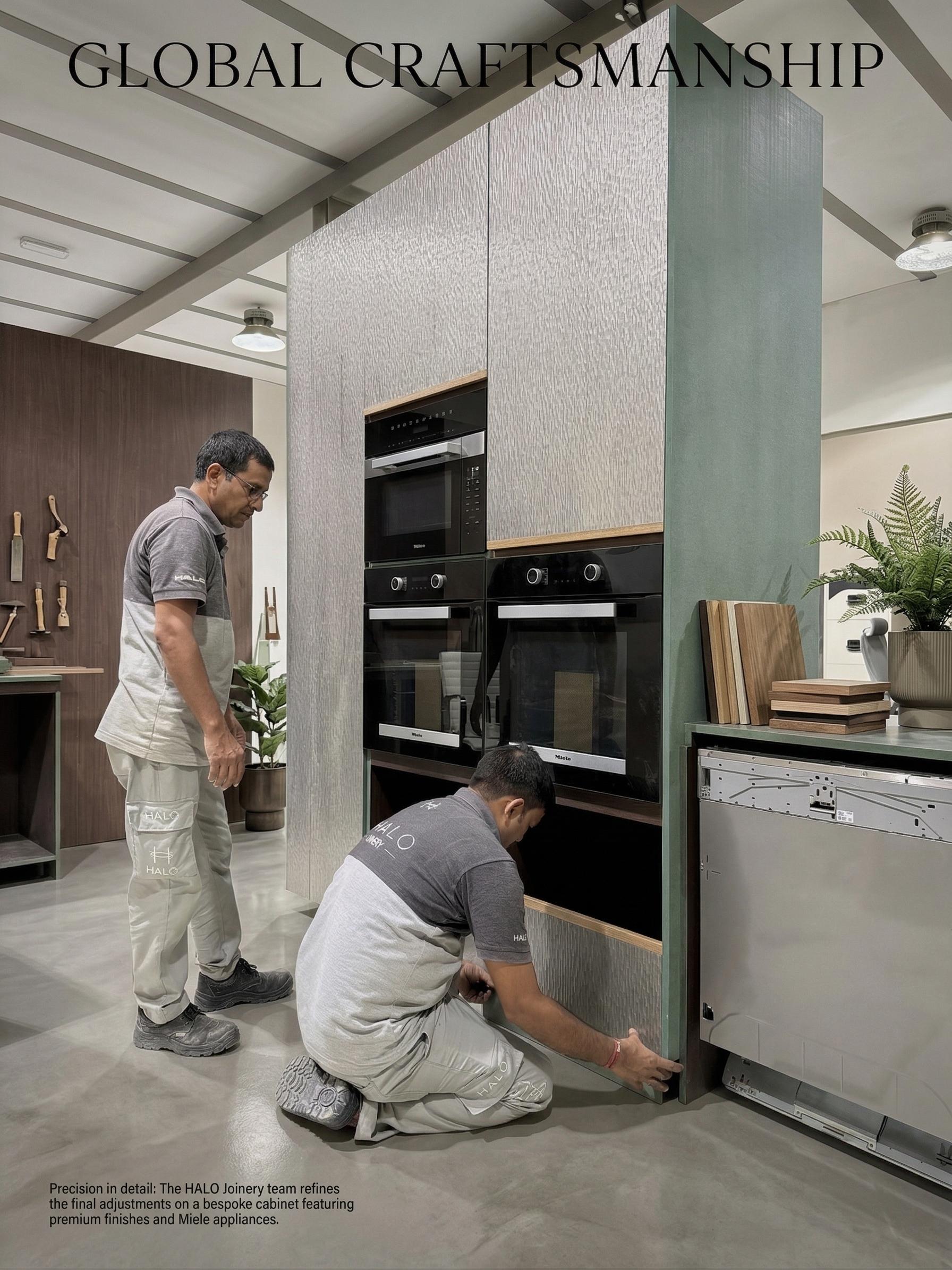 Timeless handcrafted wood joinery completed by Halo Interiors UAE team