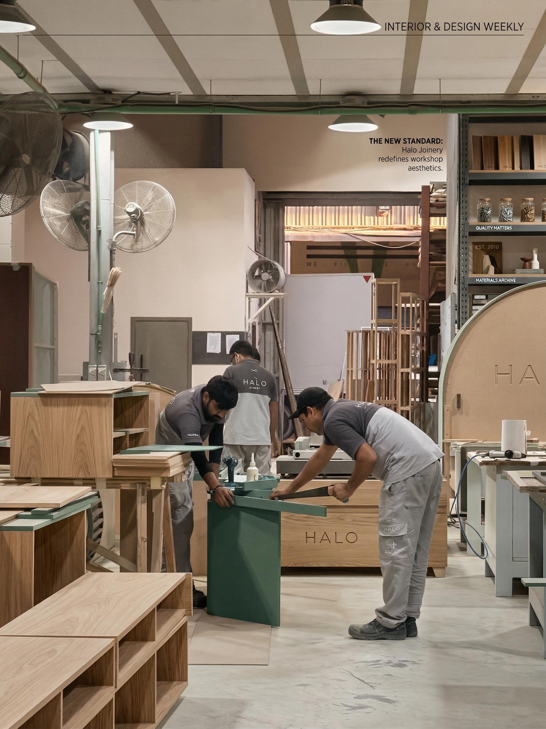 Precision joinery production with expert carpentry tools in Dubai workshop