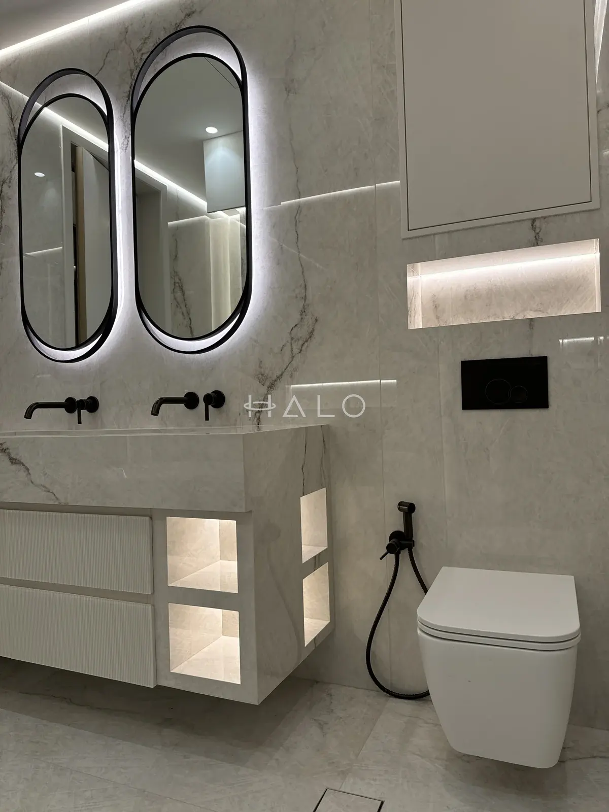 Double basin vanity cabinet — City Walk, Halo Interiors