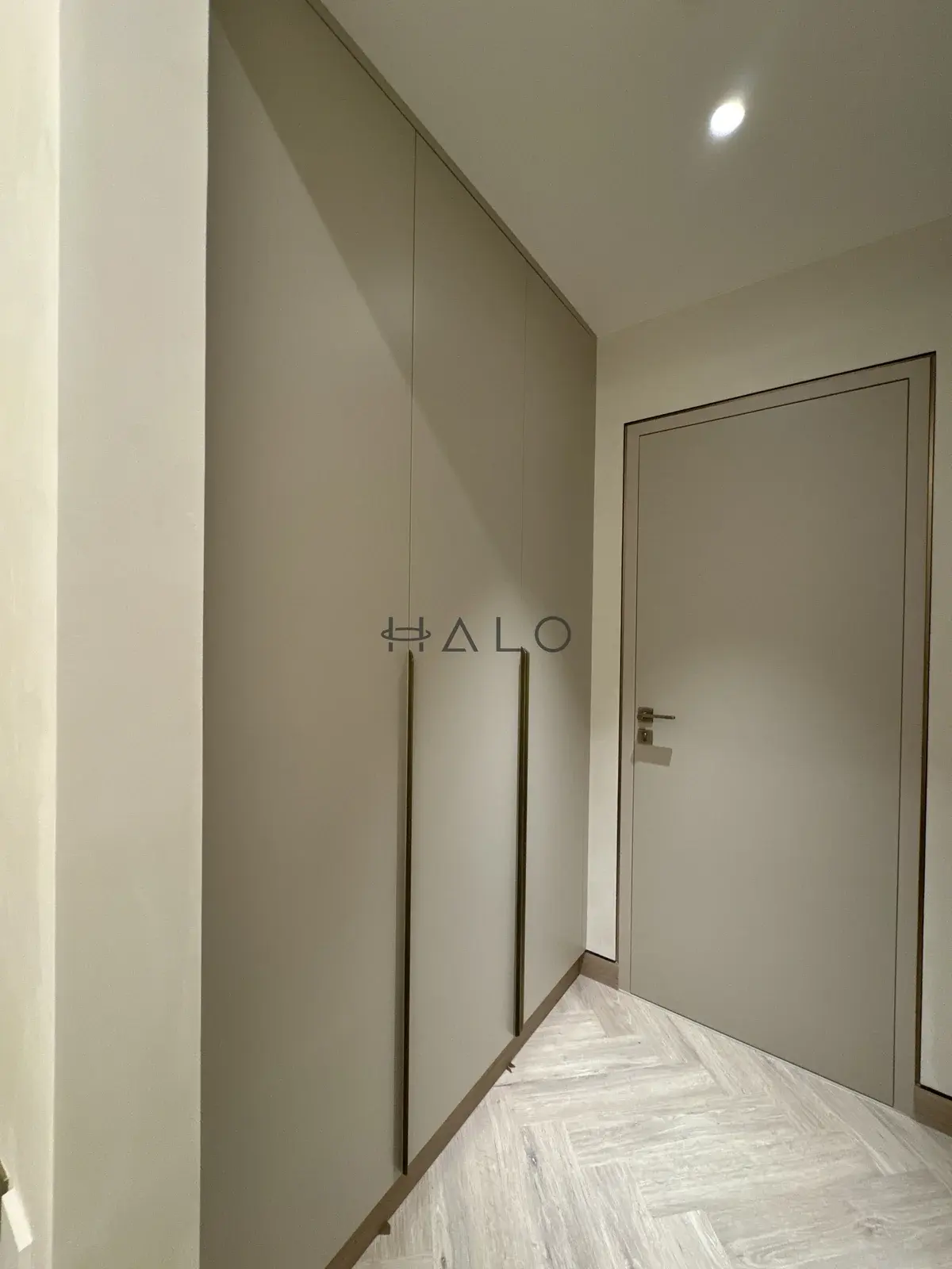 Interior doors and corridor panelling — Forte Tower, Halo Interiors