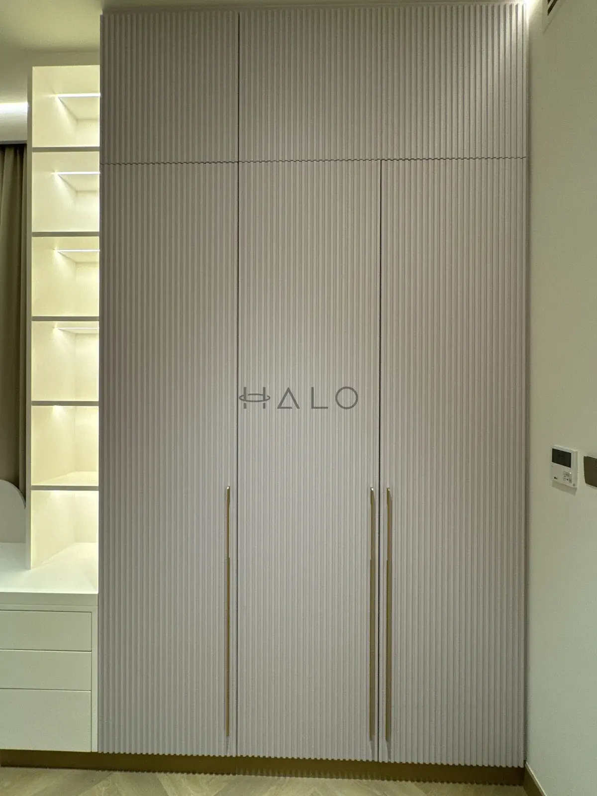 Fluted wardrobe doors — Meydan, Halo Interiors