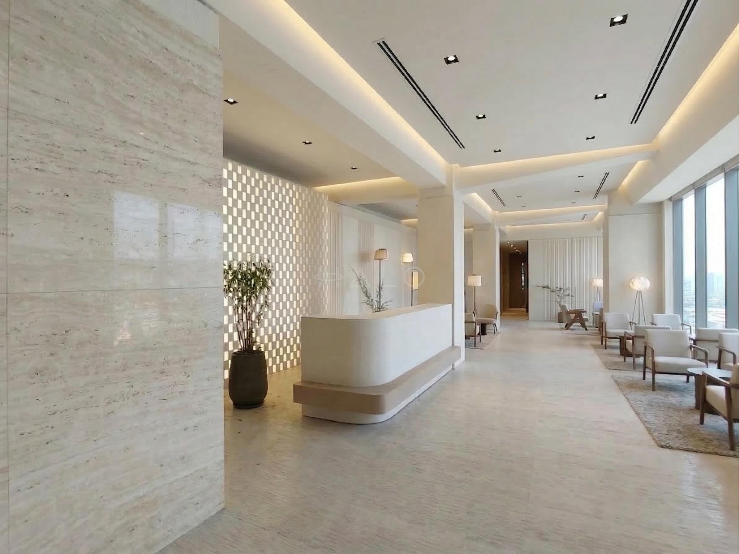 Open-plan office renovation with commercial flooring and linear lighting — portfolio view 04