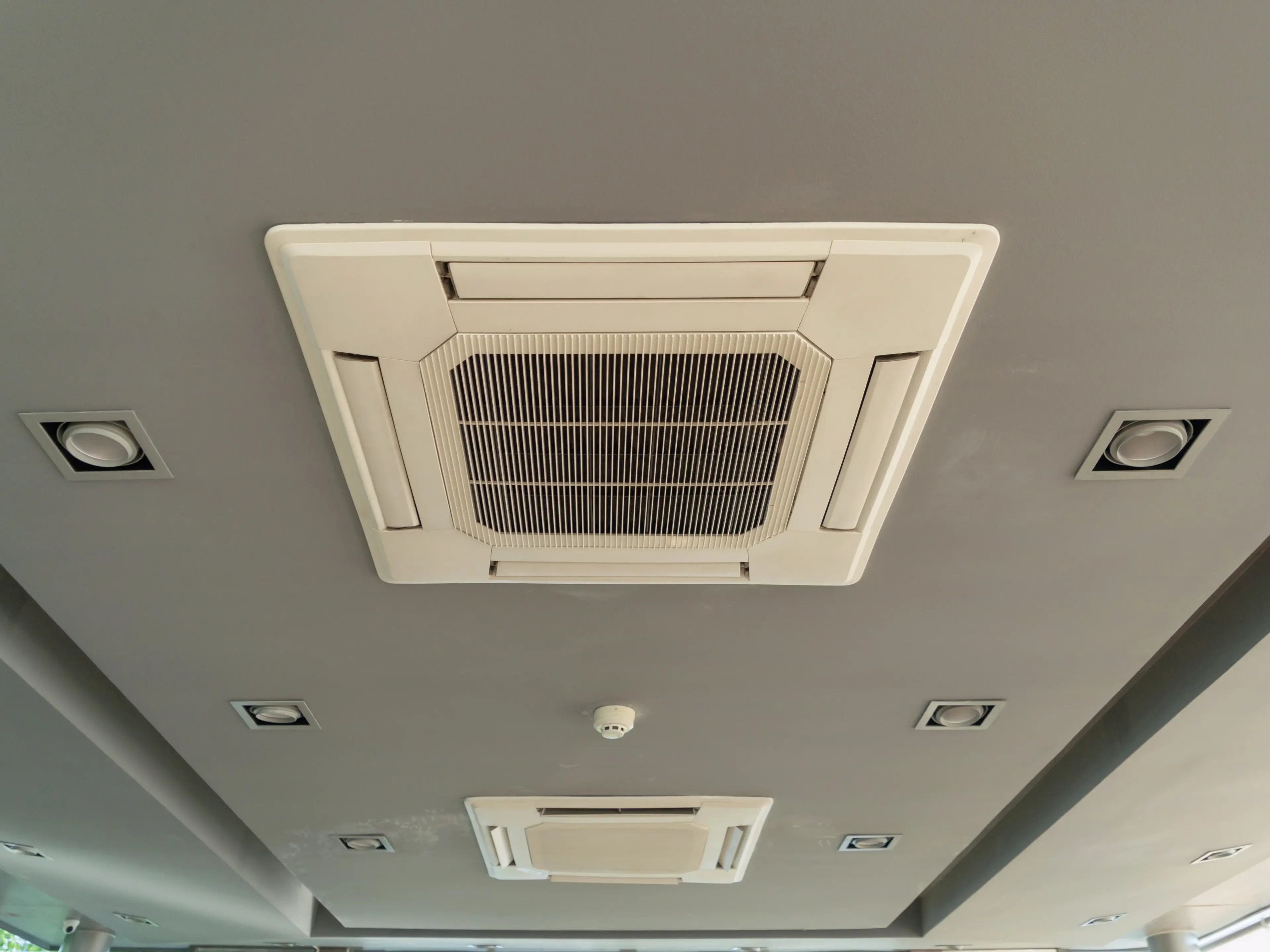 HVAC cassette units installed and commissioned during a Dubai fit-out
