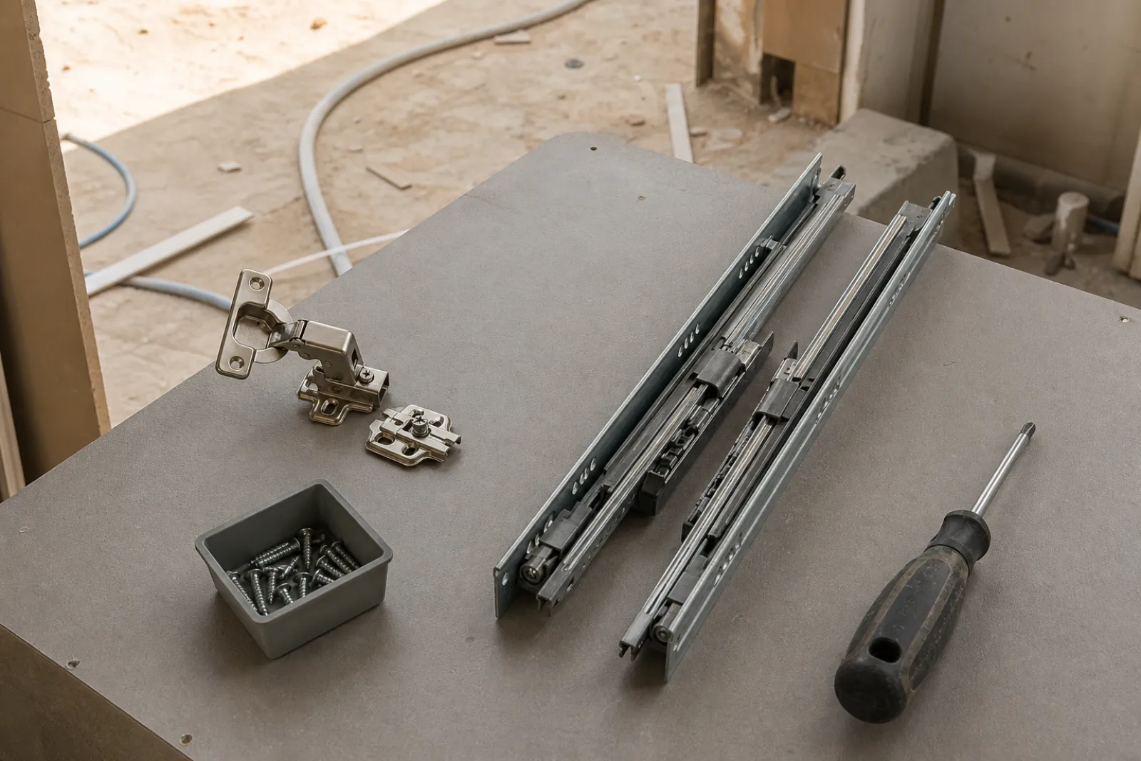 Soft-close hinge and undermount runners with enclosed bearing carriages