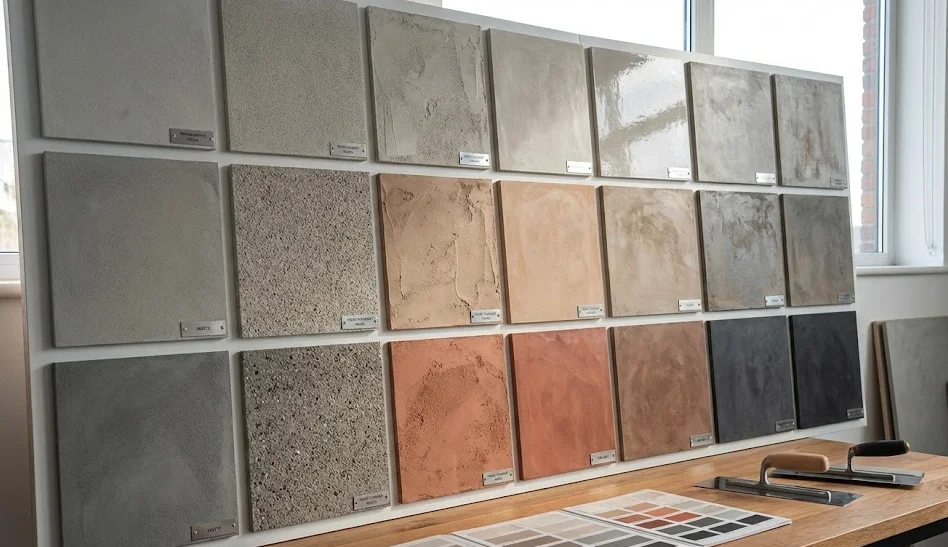 Finish sample board used to confirm specification before application