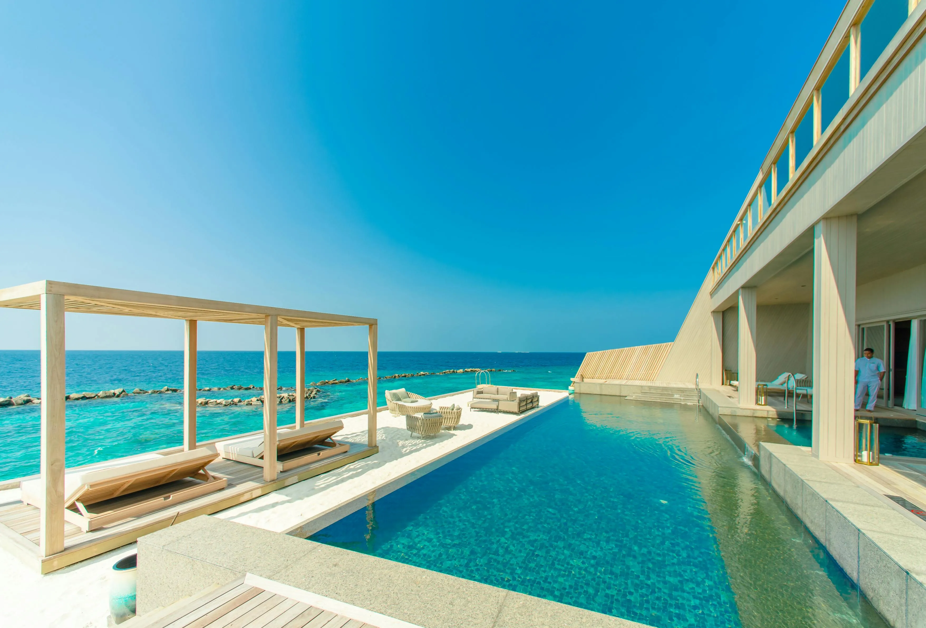Luxury villa pool and outdoor living area